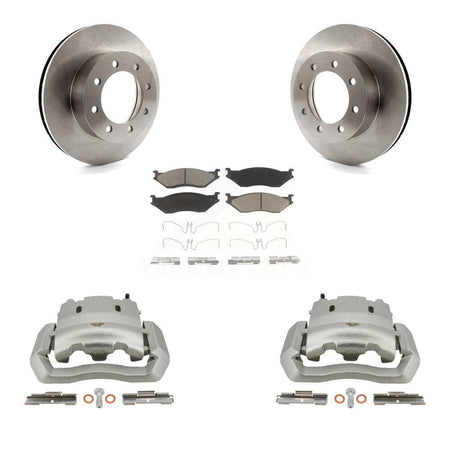 Front Disc Brake Caliper Rotors And Ceramic Pads Kit For Ford E-550 Super Duty Econoline KC8-100092C