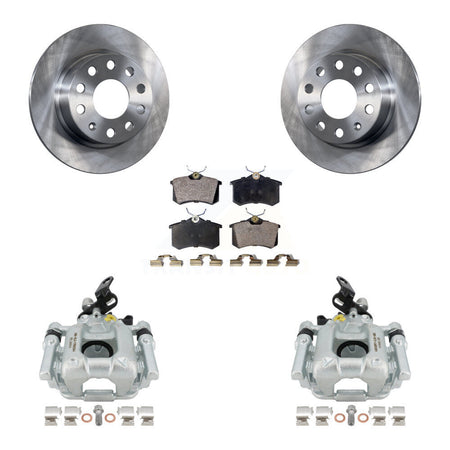 Rear Disc Brake Caliper Rotors And Ceramic Pads Kit For 2010 Audi A3 GAS engine With 253mm Diameter Rotor KC8-100093T by Transit Auto