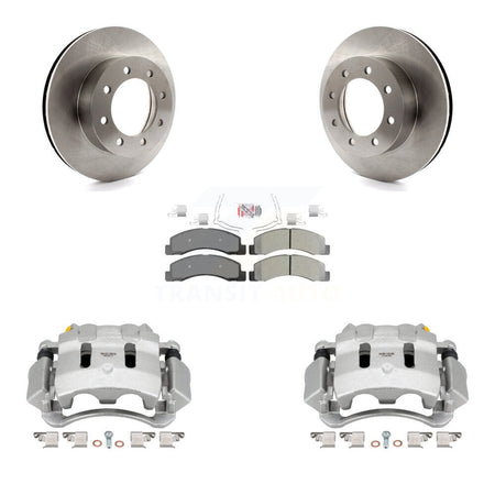 Front Disc Brake Caliper Rotor And Semi-Metallic Pad Kit For Ford F-350 Super Duty F-250 KC8-100094N