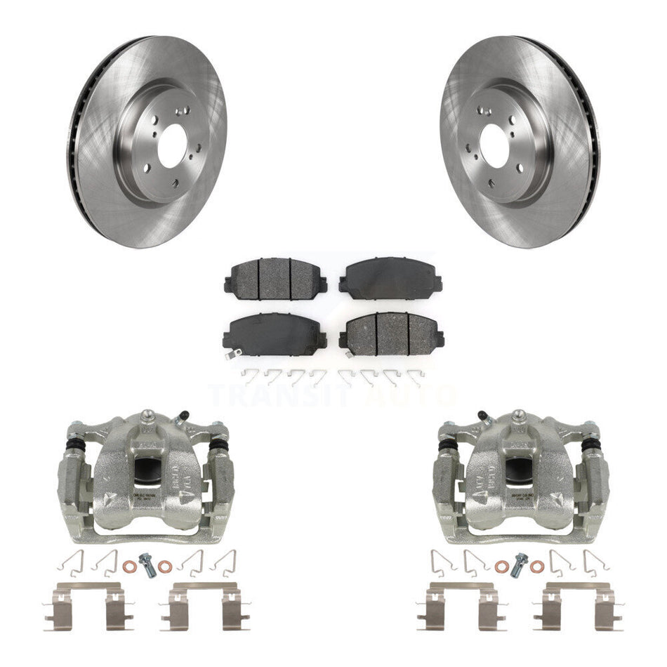 Front Disc Brake Caliper Rotors And Semi-Metallic Pads Kit For Honda CR-V KC8-100098S by Transit Auto