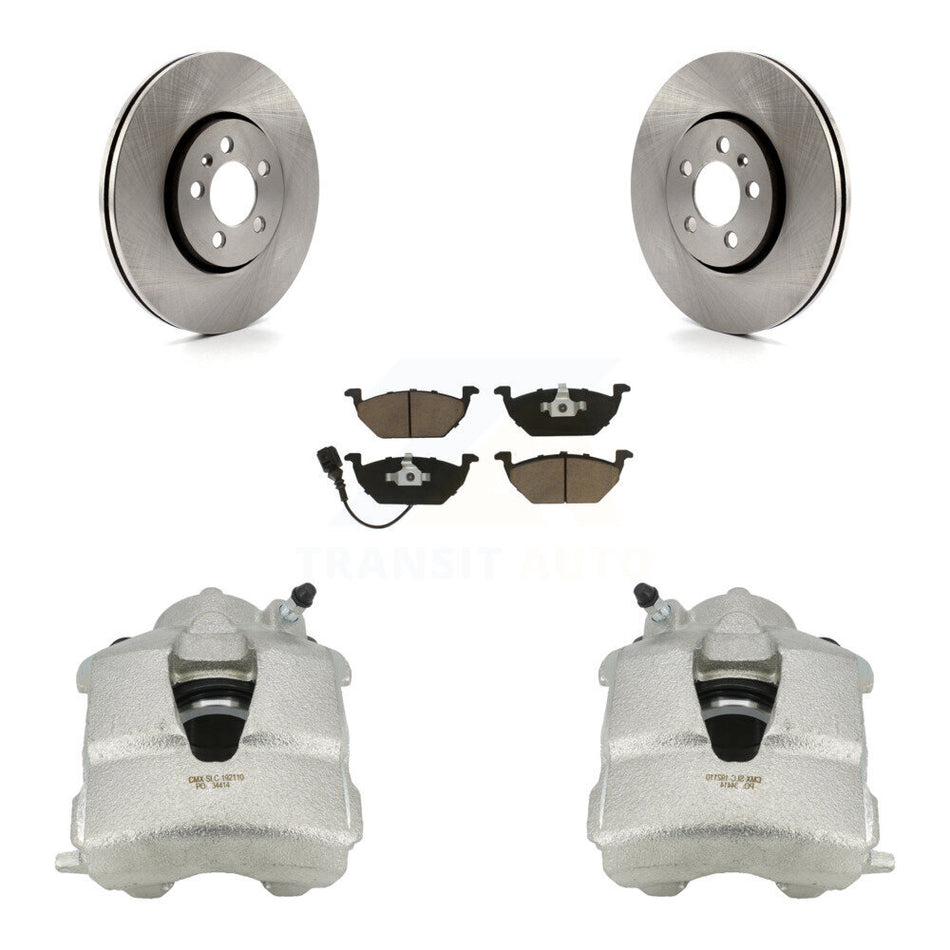 Front Disc Brake Caliper Rotors And Ceramic Pads Kit For 2000-2001 Volkswagen Golf 2.0L With 288mm Diameter Rotor KC8-100099C