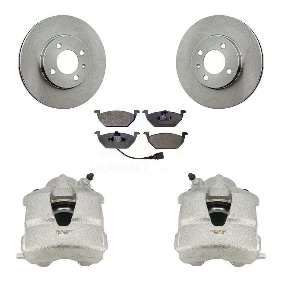 Front Disc Brake Caliper Rotors And Semi-Metallic Pads Kit For 1999 Volkswagen Jetta 1.9L Old Body Style KC8-100099P