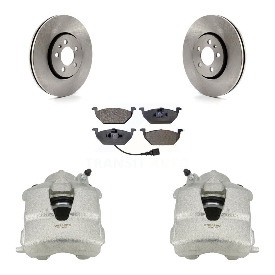 Front Disc Brake Caliper Rotors And Semi-Metallic Pads Kit For 2000-2001 Volkswagen Golf 2.0L With 288mm Diameter Rotor KC8-100100P