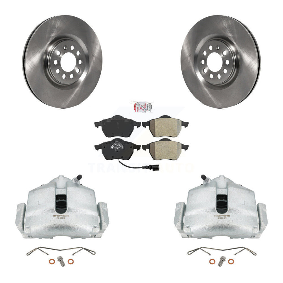 Front Disc Brake Caliper Rotors And Semi-Metallic Pads Kit For 2005 Volkswagen Jetta 2.5L With 312mm Diameter Rotor 7th 8th Digit Of VIN Is "9M" Or "1J" KC8-100101N by Transit Auto