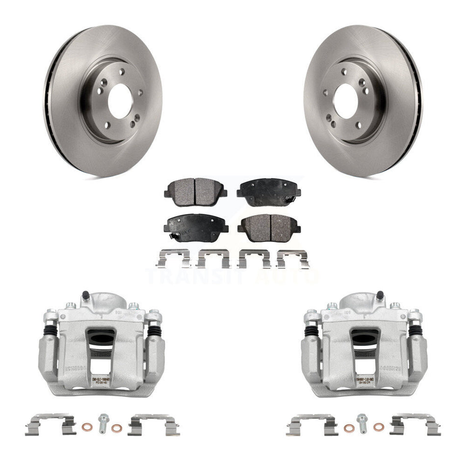 Front Disc Brake Caliper Rotors And Semi-Metallic Pads Kit For Hyundai Sonata Kia Optima KC8-100101P