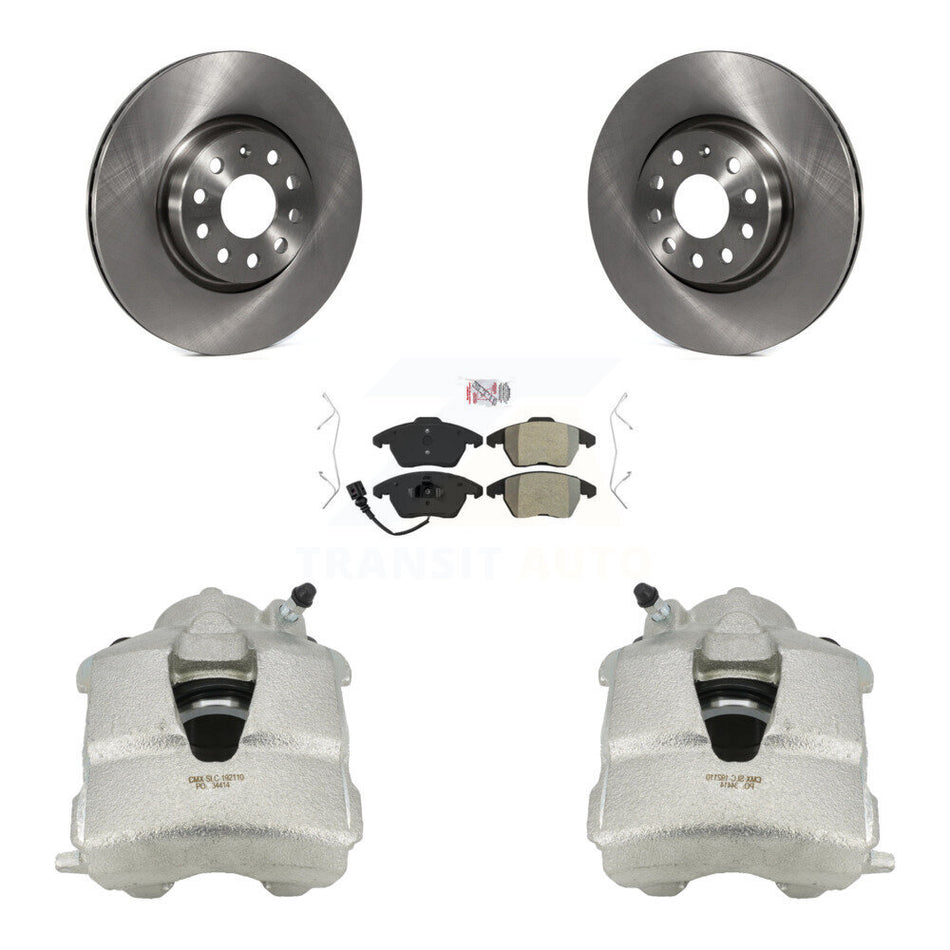 Front Disc Brake Caliper Rotors And Semi-Metallic Pads Kit For Volkswagen Jetta KC8-100103N