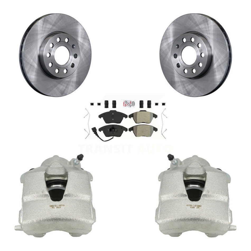 Front Disc Brake Caliper Rotors And Semi-Metallic Pads Kit For Volkswagen Jetta KC8-100104N