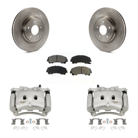Front Disc Brake Caliper Rotors And Semi-Metallic Pads Kit For INFINITI Q50 QX50 Q60 KC8-100104S