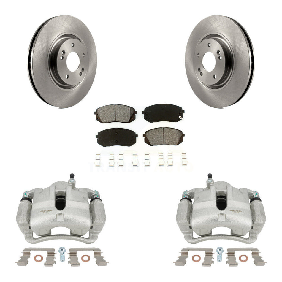 Front Disc Brake Caliper Rotors And Semi-Metallic Pads Kit For 2015 Hyundai Tucson FUEL CELL EV (FCEV) engine KC8-100106S by Transit Auto