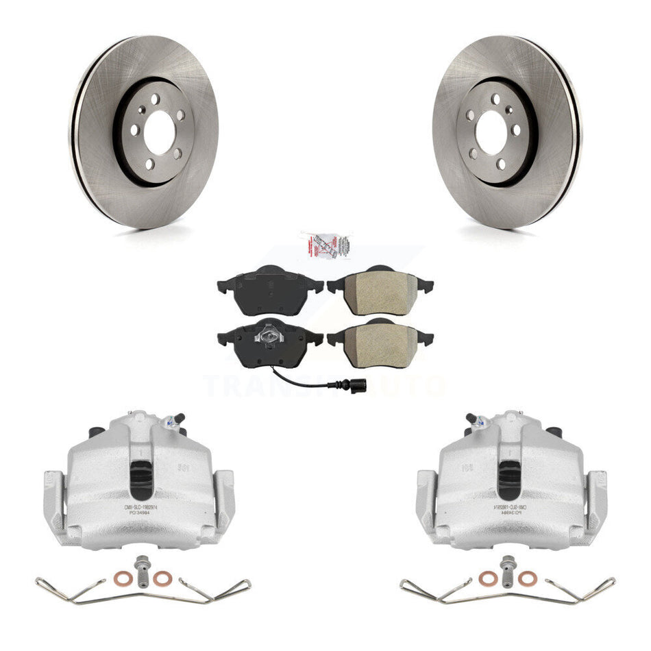 Front Disc Brake Caliper Rotors And Semi-Metallic Pads Kit For 2006 Volkswagen Jetta 2.5L 1.9L With 288mm Diameter Rotor 7th 8th Digit Of VIN Is "9M" Or "1J" KC8-100107N