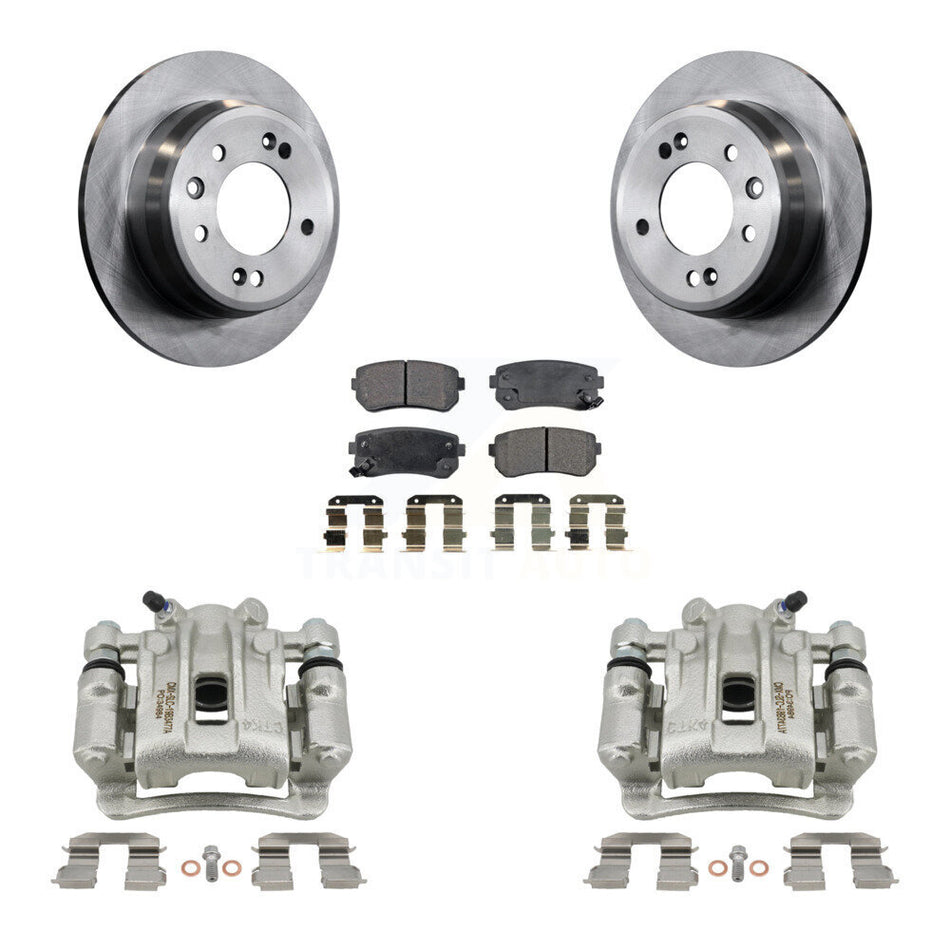 Rear Disc Brake Caliper Rotors And Ceramic Pads Kit For Hyundai Elantra KC8-100107T