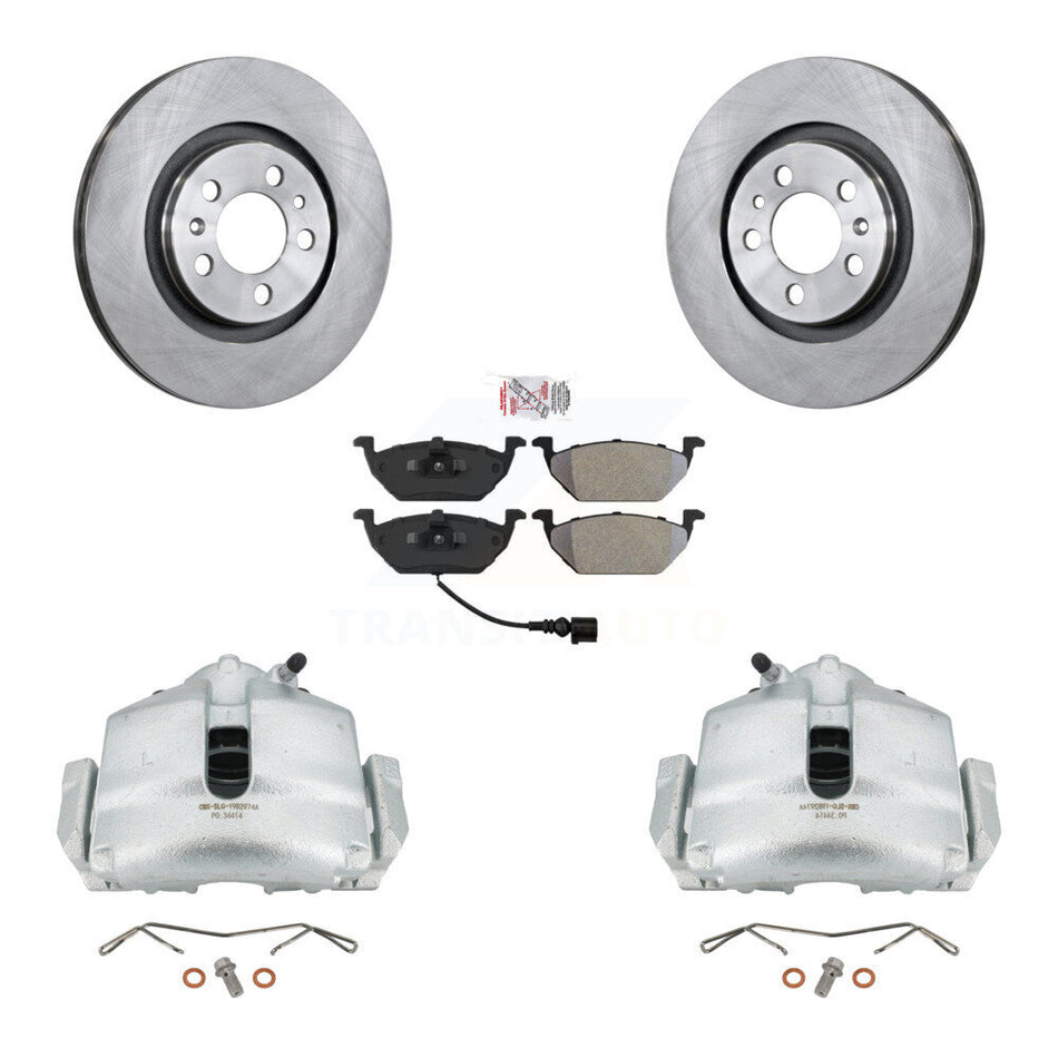 Front Disc Brake Caliper Rotors And Semi-Metallic Pads Kit For 2006 Volkswagen Jetta 2.0L With 280mm Diameter Rotor 7th 8th Digit Of VIN Is "9M" Or "1J" KC8-100108N