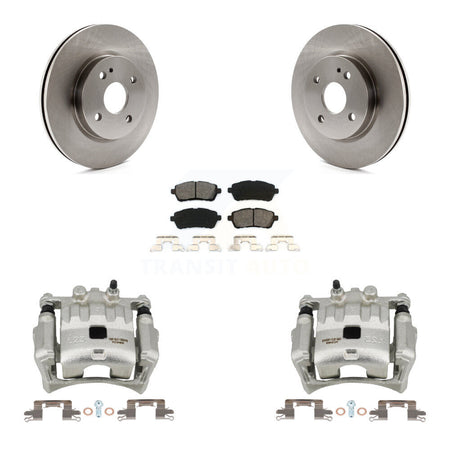 Front Disc Brake Caliper Rotors And Semi-Metallic Pads Kit For 2011-2014 Mazda 2 KC8-100109S