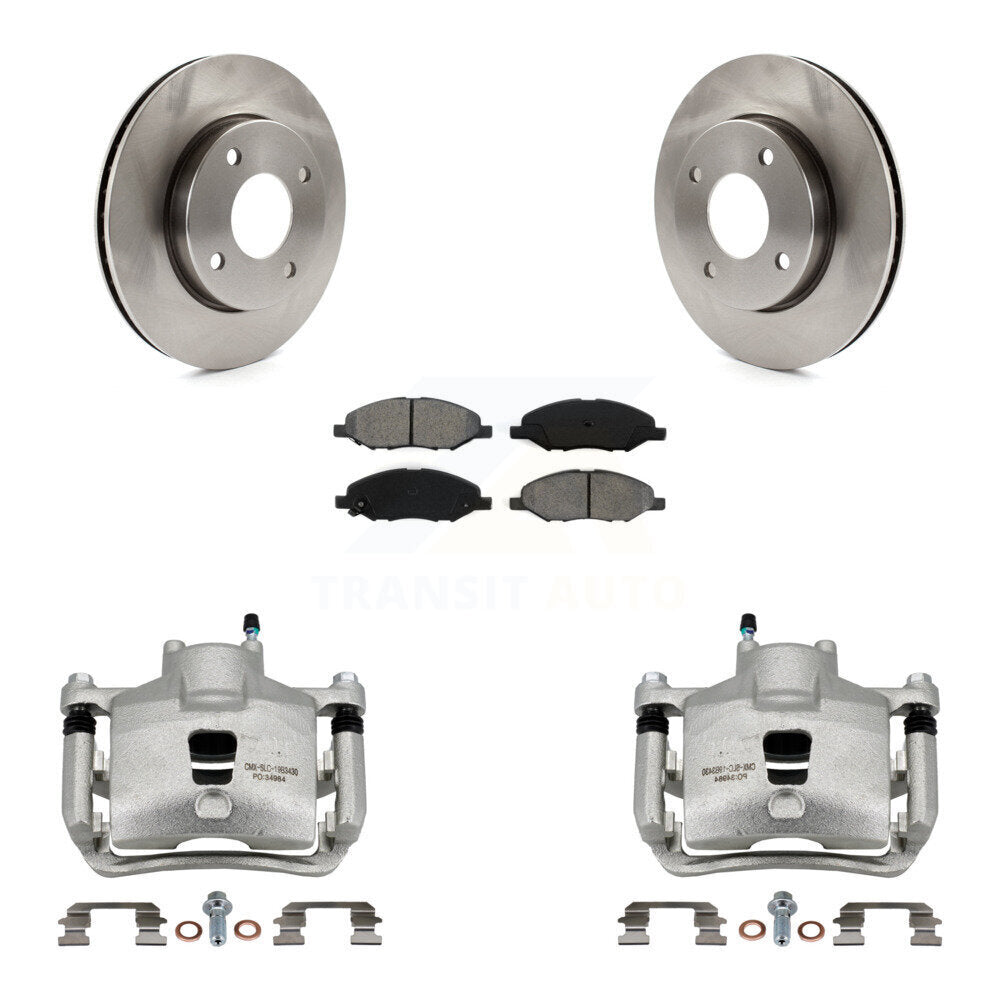 Front Disc Brake Caliper Rotor And Semi-Metallic Pad Kit For 2009-2011 Nissan Versa 1.6L KC8-100110S