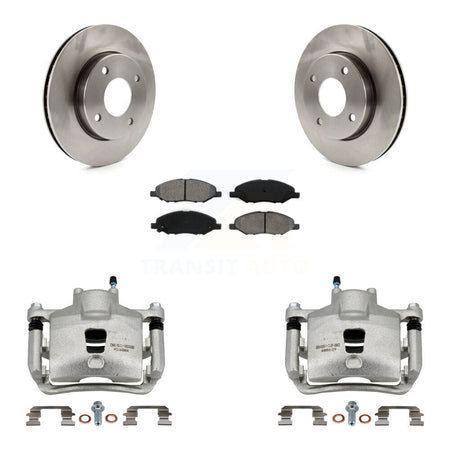 Front Disc Brake Caliper Rotor And Semi-Metallic Pad Kit For 2009-2011 Nissan Versa 1.6L KC8-100110S