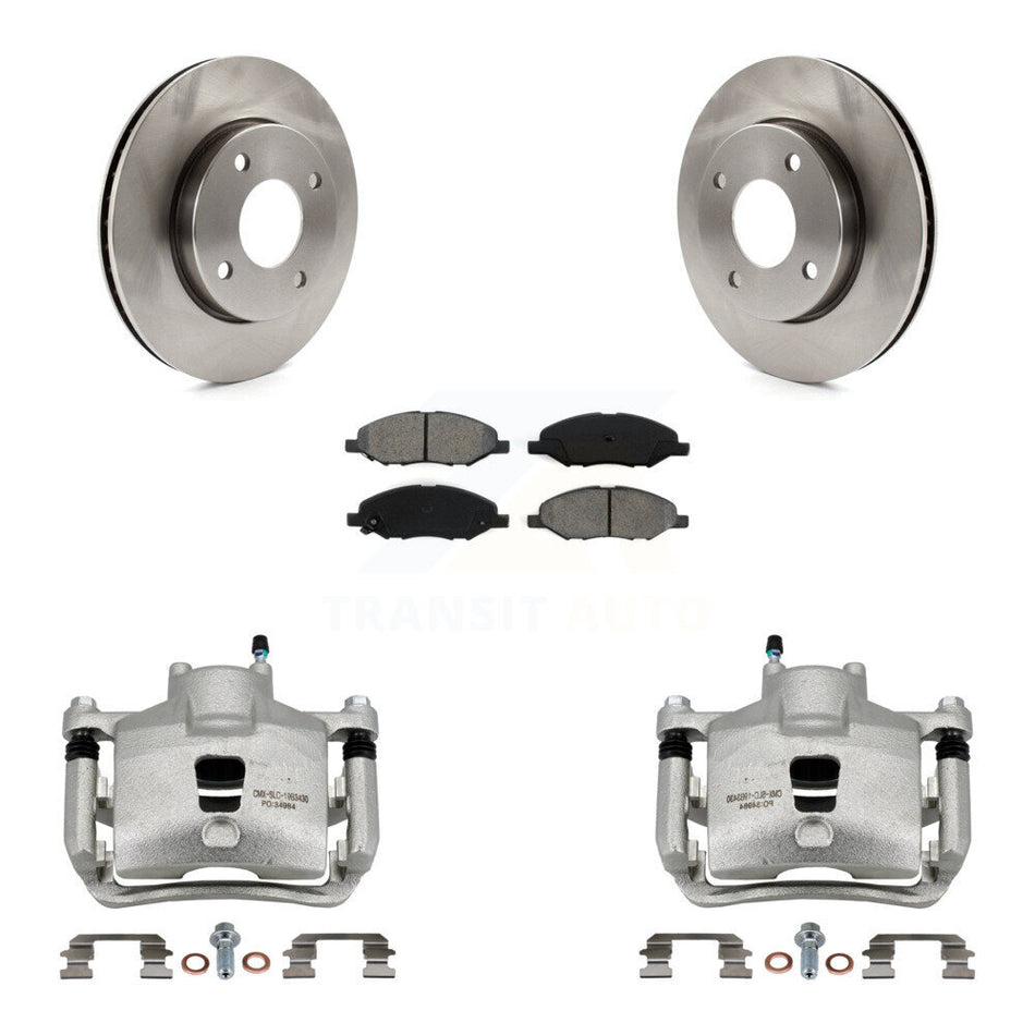 Front Disc Brake Caliper Rotor And Semi-Metallic Pad Kit For 2009-2011 Nissan Versa 1.6L KC8-100110S