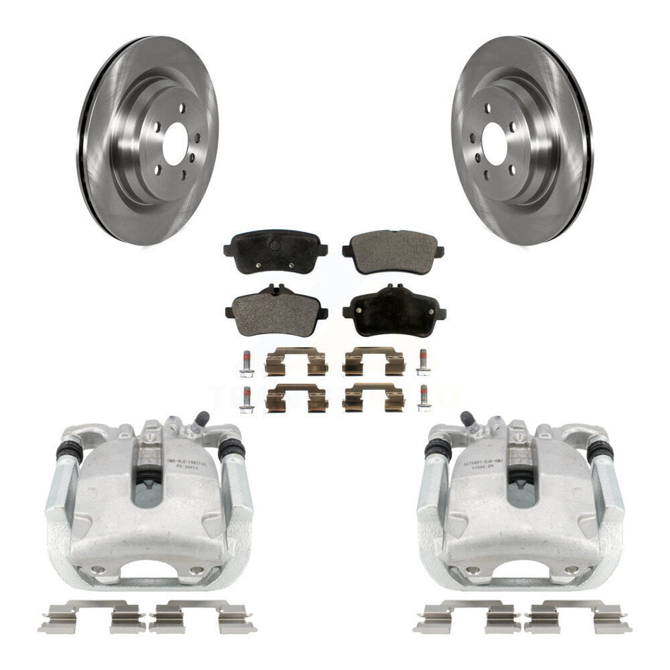 Rear Disc Brake Caliper Rotors And Ceramic Pads Kit For 2014-2015 Mercedes-Benz ML350 With Sport Package KC8-100110T