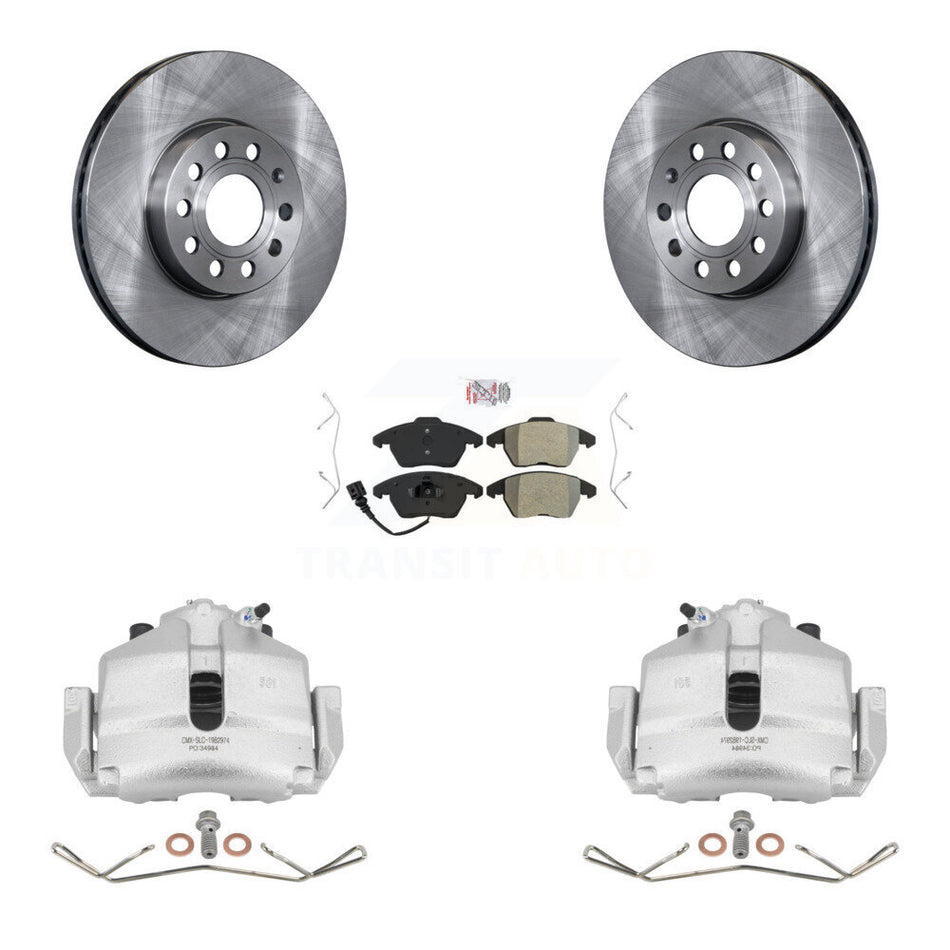 Front Disc Brake Caliper Rotors And Semi-Metallic Pads Kit For Volkswagen Jetta Beetle Rabbit Golf Audi A3 KC8-100112N