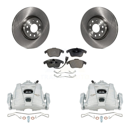 Front Disc Brake Caliper Rotors And Semi-Metallic Pads Kit For Volkswagen Passat Tiguan Audi Q3 Quattro Limited KC8-100112P by Transit Auto