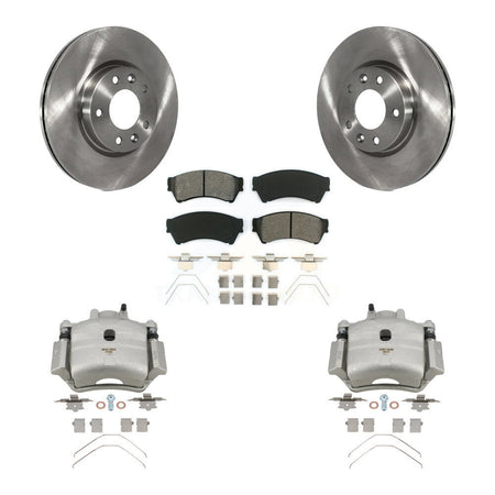 Front Disc Brake Caliper Rotor Semi-Metallic Pad Kit For Ford Fusion Mazda 6 Lincoln MKZ KC8-100112S