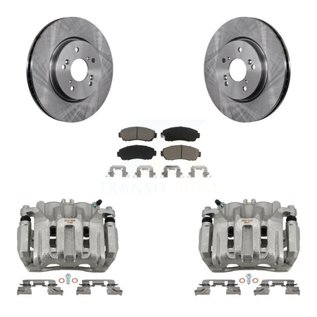 Front Disc Brake Caliper Rotor Ceramic Pad Kit For Honda CR-V Acura RDX Accord Crosstour KC8-100113C