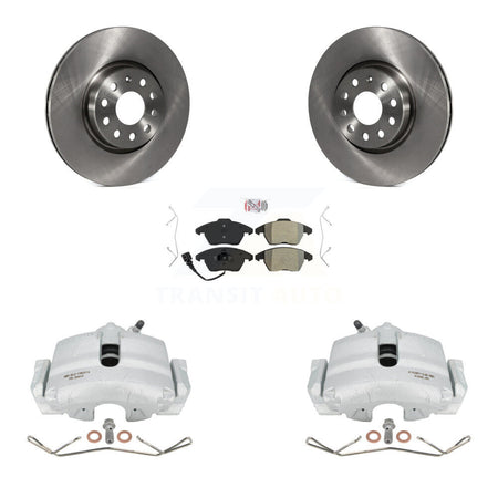 Front Disc Brake Caliper Rotors And Semi-Metallic Pads Kit For Volkswagen Jetta Audi A3 Golf KC8-100113N by Transit Auto