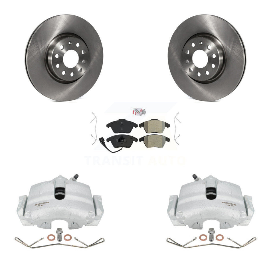 Front Disc Brake Caliper Rotors And Semi-Metallic Pads Kit For Volkswagen Jetta Audi A3 Golf KC8-100113N by Transit Auto