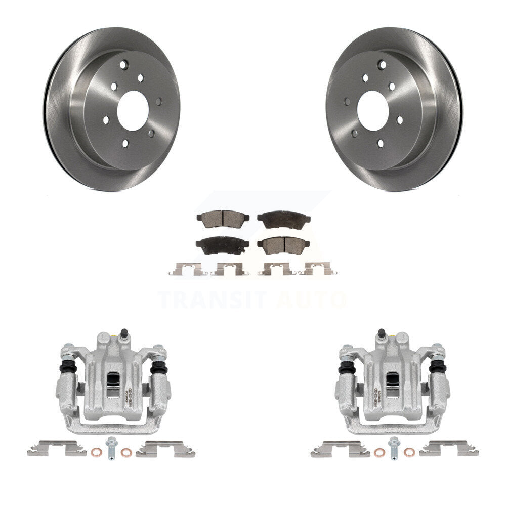 Rear Disc Brake Caliper Rotors Ceramic Pad Kit For Nissan Frontier Xterra Suzuki Equator KC8-100113T