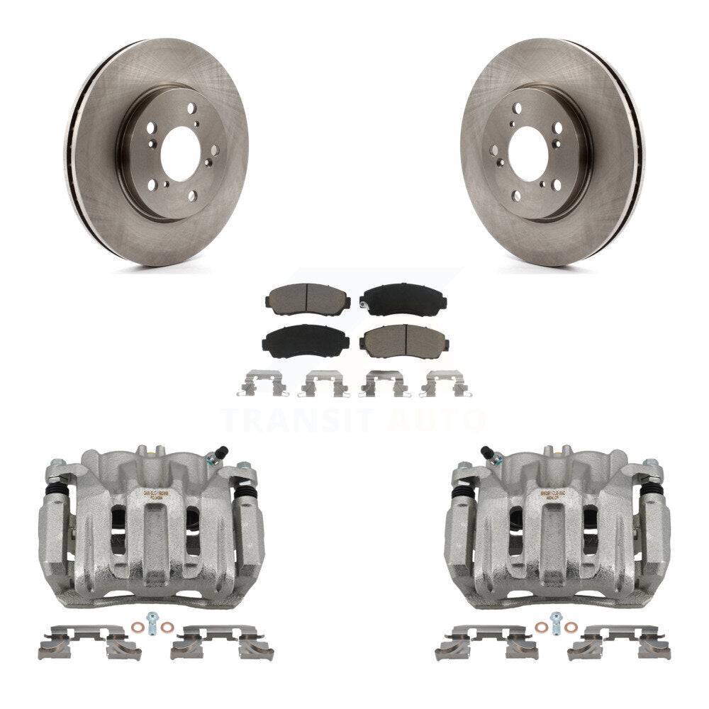 Front Disc Brake Caliper Rotors And Ceramic Pads Kit For 2005-2010 Honda Odyssey KC8-100115C