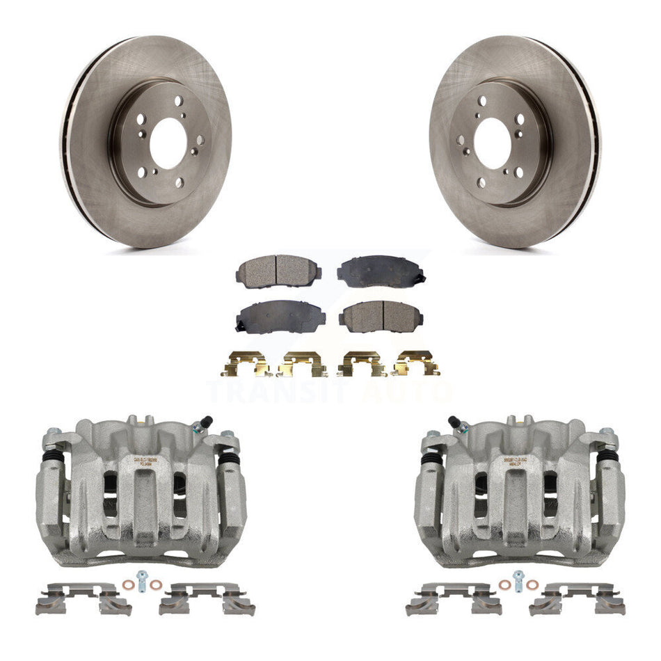 Front Disc Brake Caliper Rotors And Semi-Metallic Pads Kit For 2005-2010 Honda Odyssey KC8-100116P