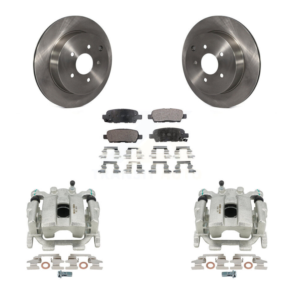 Rear Disc Brake Caliper Rotors And Ceramic Pads Kit For Nissan Murano INFINITI Pathfinder QX60 Q50 Quest JX35 M37 Q60 Q70L Q70 M56 M35h KC8-100117T by Transit Auto