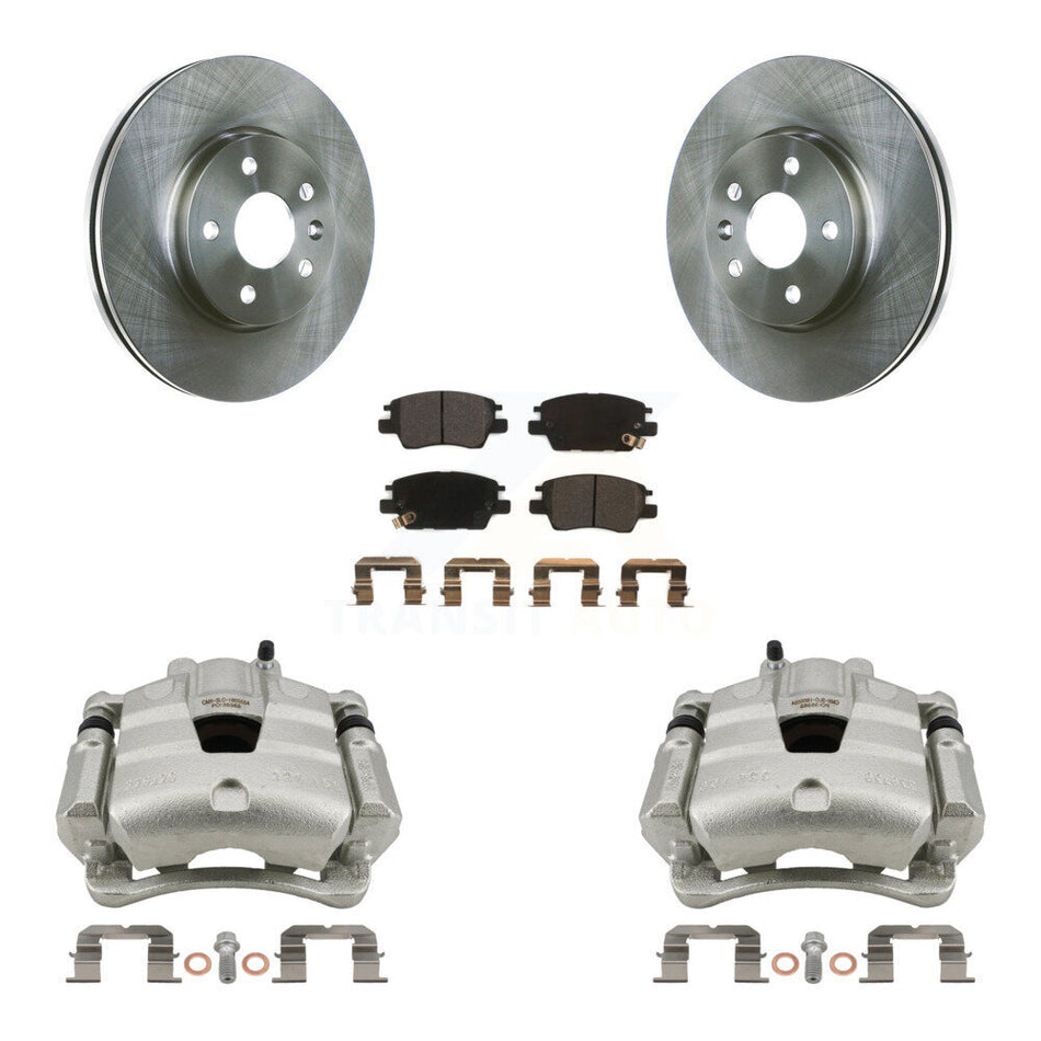 Front Disc Brake Caliper Rotors & Semi-Metallic Pad Kit For Chevrolet Cruze Bolt EV Volt KC8-100118P