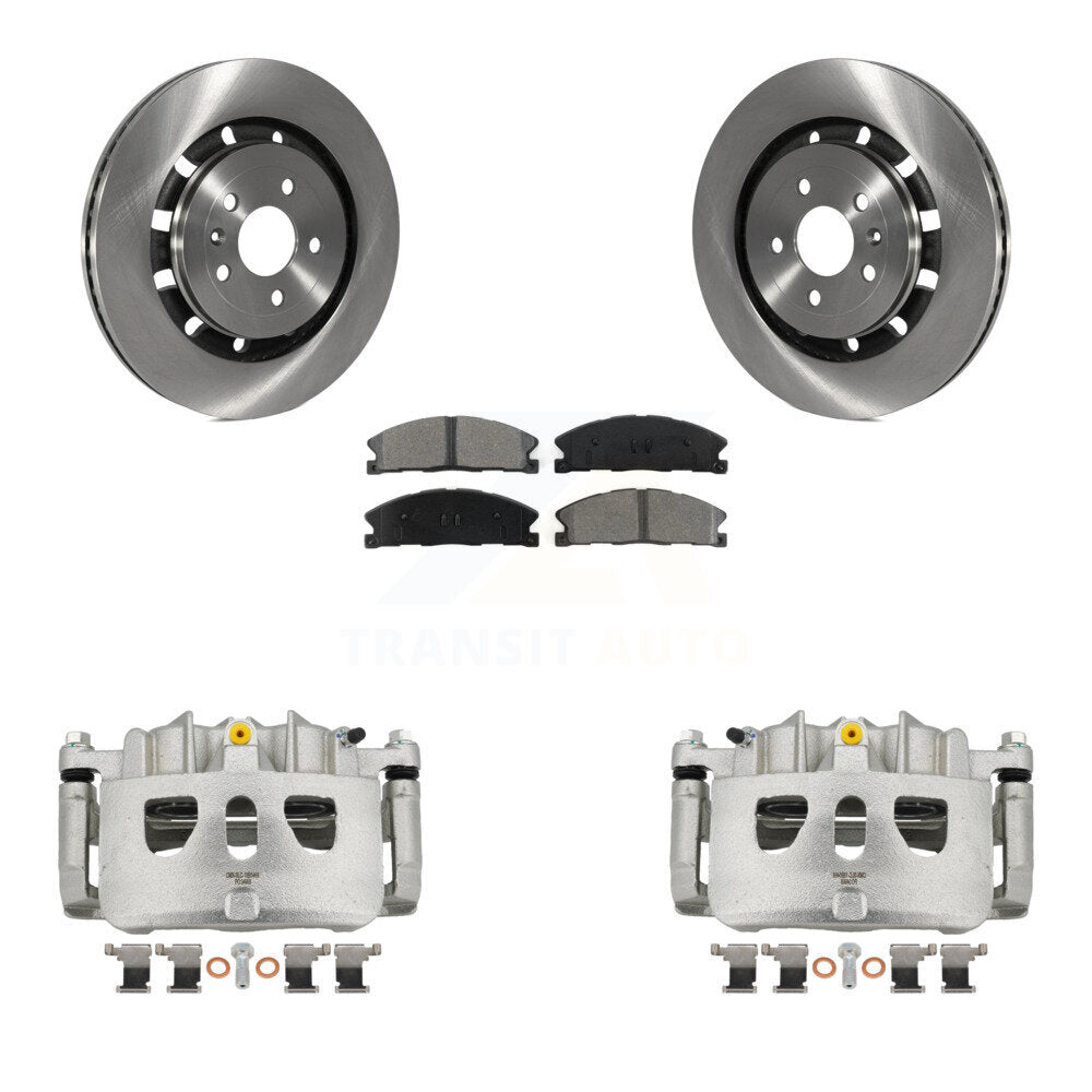 Front Brake Caliper Rotor Semi-Metallic Pad Kit For Ford Explorer Flex Taurus Police MKS KC8-100119S
