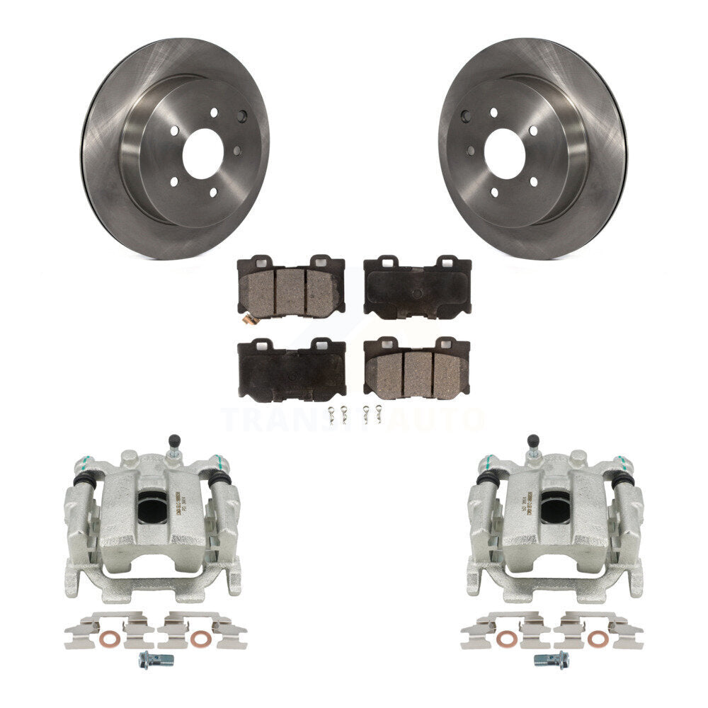 Rear Disc Brake Caliper Rotors And Ceramic Pads Kit For 2015 INFINITI Q50 Hybrid KC8-100120T by Transit Auto