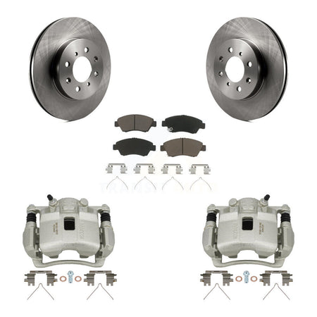 Front Disc Brake Caliper Rotors And Ceramic Pads Kit For Honda Civic KC8-100121C
