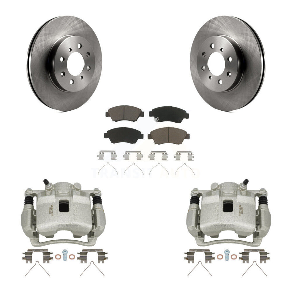 Front Disc Brake Caliper Rotors And Ceramic Pads Kit For Honda Civic KC8-100121C