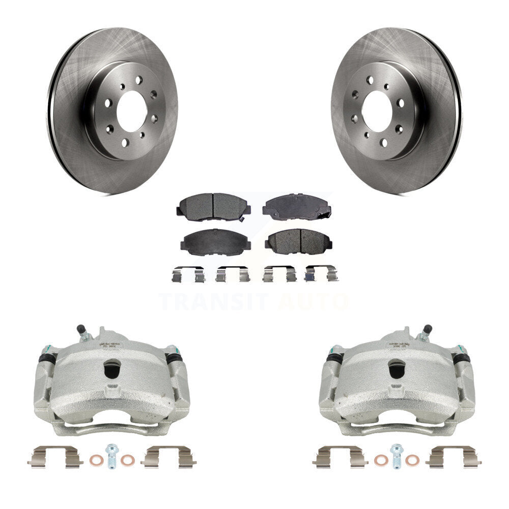 Front Disc Brake Caliper Rotors And Semi-Metallic Pads Kit For Honda Civic KC8-100121P by Transit Auto