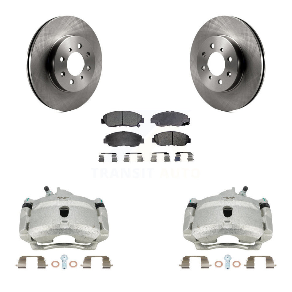 Front Disc Brake Caliper Rotors And Semi-Metallic Pads Kit For Honda Civic KC8-100121P