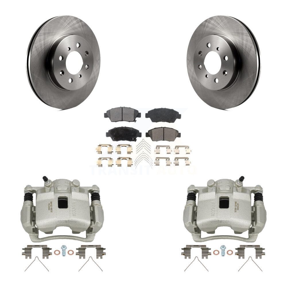 Front Disc Brake Caliper Rotors And Semi-Metallic Pads Kit For Honda Civic KC8-100122P