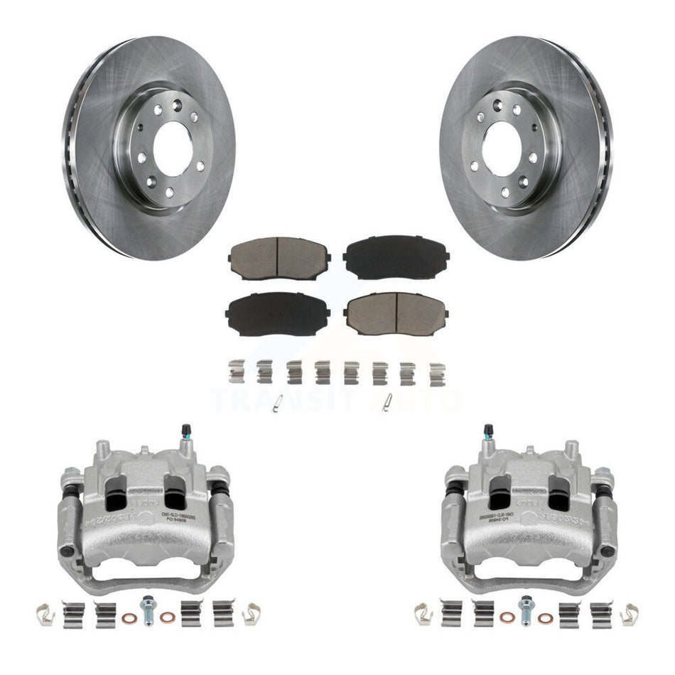 Front Disc Brake Caliper Rotors And Ceramic Pads Kit For Mazda CX-7 Ford Edge KC8-100123C