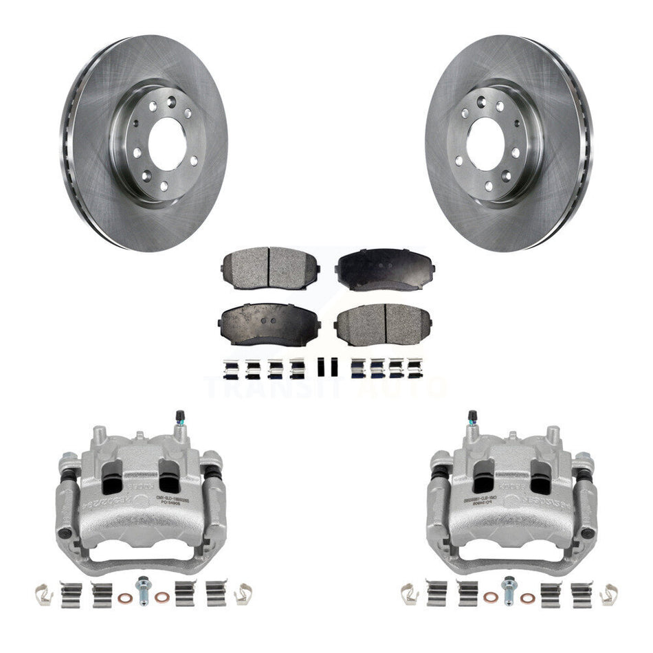 Front Disc Brake Caliper Rotors And Semi-Metallic Pads Kit For Mazda CX-7 Ford Edge KC8-100124P