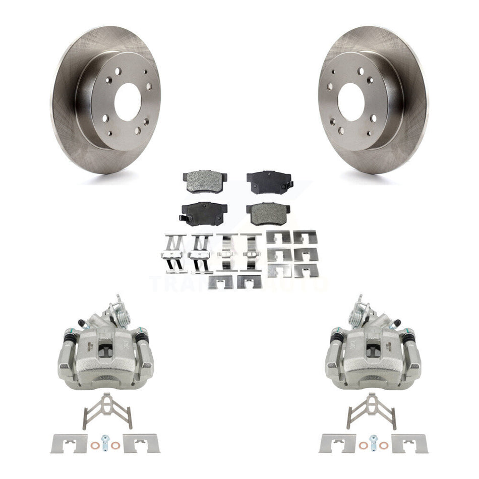 Rear Disc Brake Caliper Rotors And Ceramic Pads Kit For 1998-2002 Honda Accord 2.3L KC8-100124T