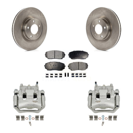 Front Disc Brake Caliper Rotors And Semi-Metallic Pads Kit For Ford Edge Lincoln MKX KC8-100125P