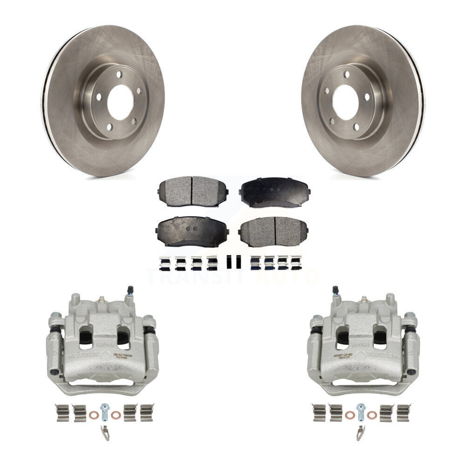 Front Disc Brake Caliper Rotors And Semi-Metallic Pads Kit For Ford Edge Lincoln MKX KC8-100125P