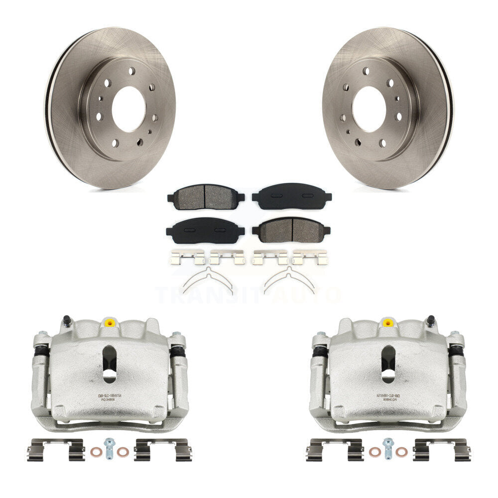 Front Brake Caliper Rotors & Semi-Metallic Pad Kit For 2009 Ford F-150 With 7 Lug Wheels KC8-100126S