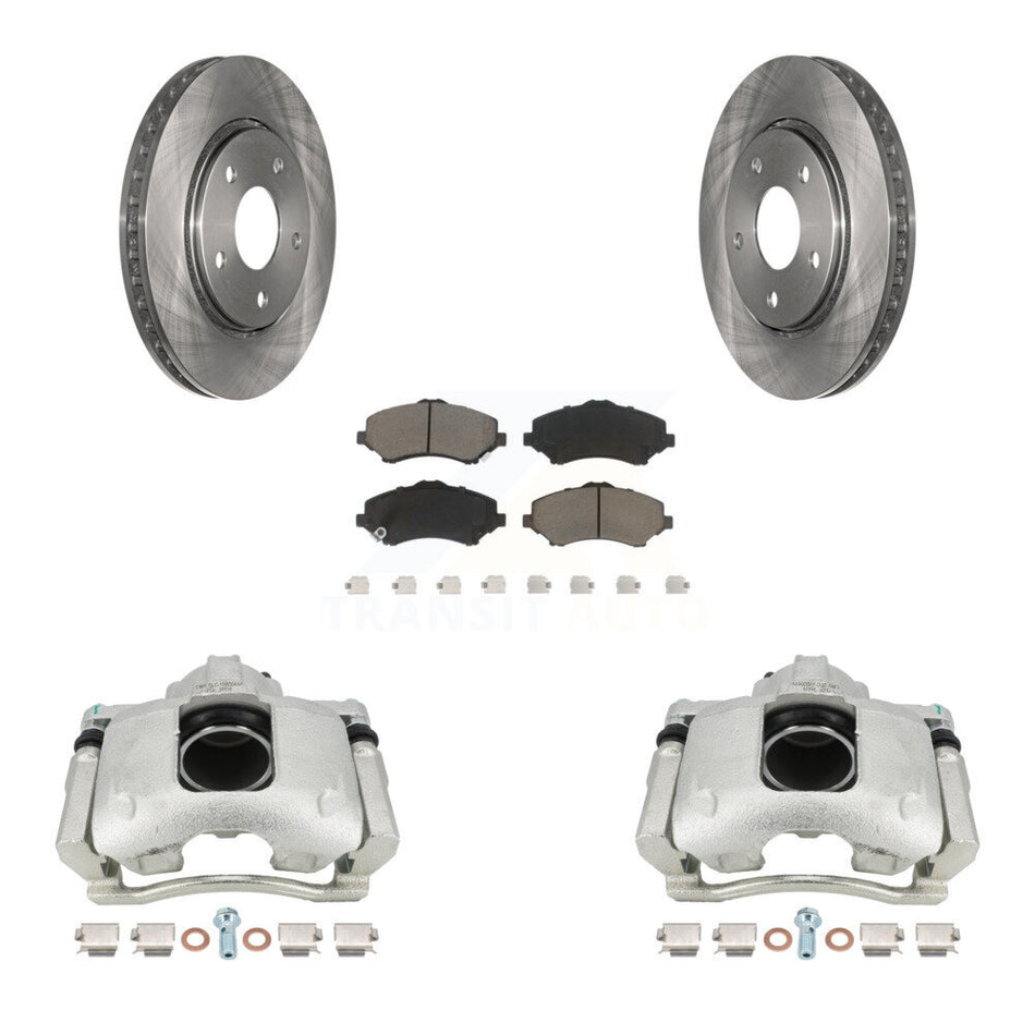 Front Disc Brake Caliper Rotors And Ceramic Pads Kit For 2009-2011 Dodge Journey KC8-100127C by Transit Auto