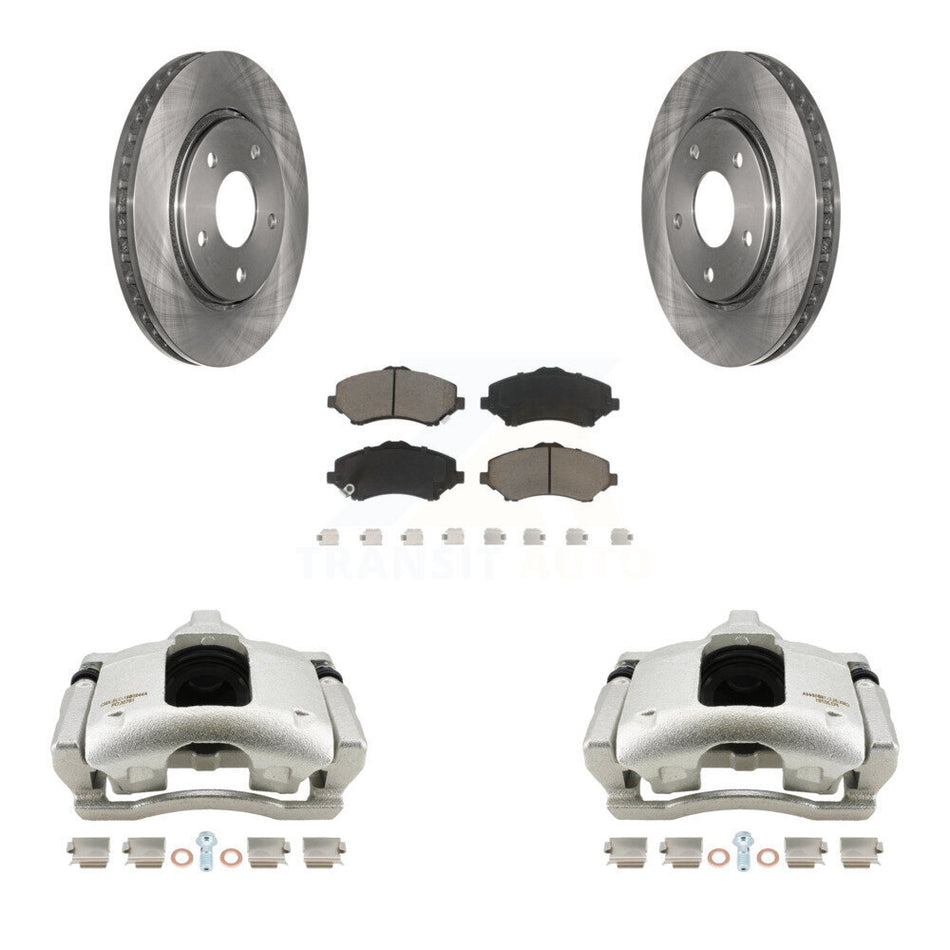 Front Disc Brake Caliper Rotors And Ceramic Pads Kit For 2009-2011 Dodge Journey KC8-100127C