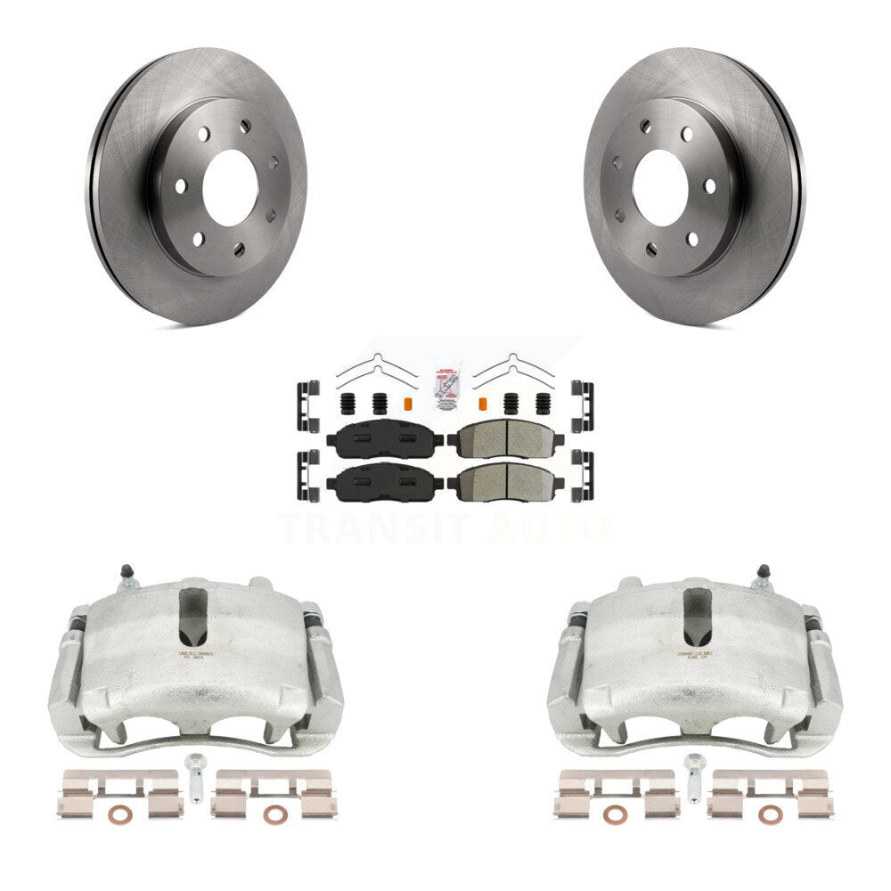 Front Disc Brake Caliper Rotors And Semi-Metallic Pads Kit For Ford F-150 Lincoln Mark LT 4WD KC8-100127N by Transit Auto