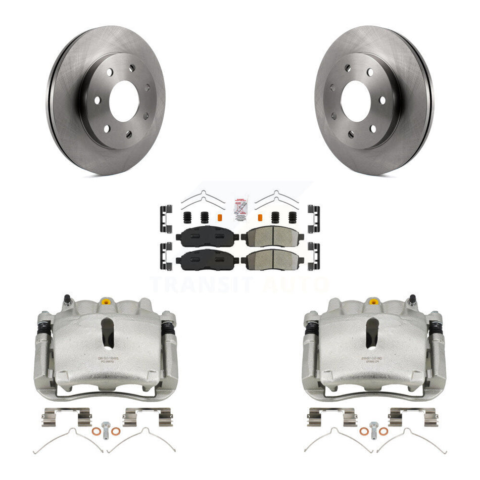 Front Disc Brake Caliper Rotors And Semi-Metallic Pads Kit For Ford F-150 Lincoln Mark LT 4WD KC8-100127N