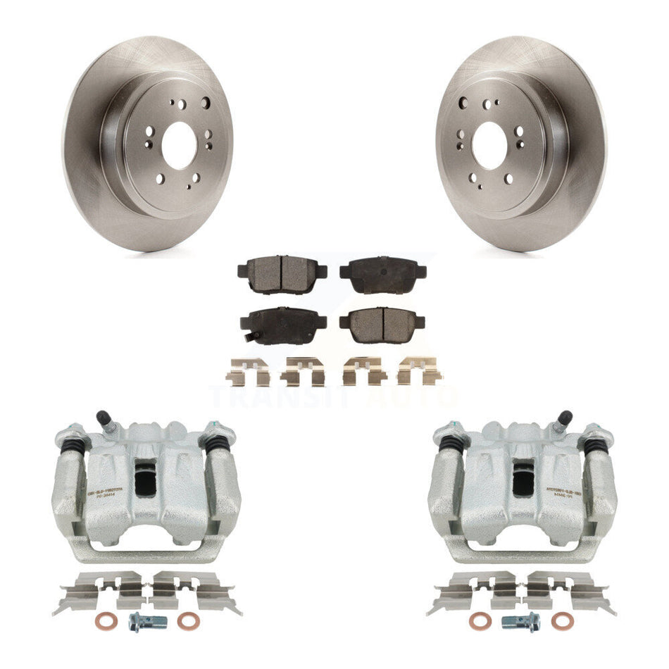 Rear Disc Brake Caliper Rotors And Ceramic Pads Kit For 2006-2014 Honda Ridgeline KC8-100127T